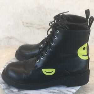 LAMODA Punk Black Smiley Booties Women's Size 9 1/2